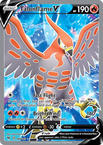 Pokemon Card Talonflame V 168/185 Full Art Ultra Rare Vivid Voltage SWSH