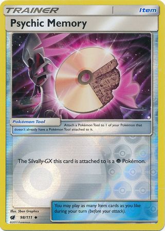 Psychic Memory 98/111 Uncommon Reverse Holo Foil - Pokemon Card - SM - Crimson Invasion