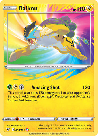 Raikou 050/185 Amazing Rare - Pokemon Card - SWSH - Vivid Voltage