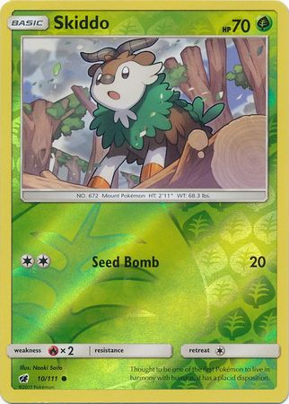 Skiddo 10/111 Common Reverse Holo Foil - Pokemon Card - SM - Crimson Invasion