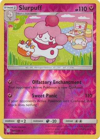 Slurpuff 154/236 Rare Reverse Holo Foil - Pokemon Card - SM - Cosmic Eclipse