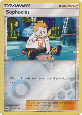 Sophocles 123/147 Uncommon Reverse Holo Foil - Pokemon Card - SM - Burning Shadows