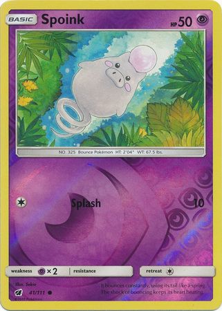 Spoink 41/111 Common Reverse Holo Foil - Pokemon Card - SM - Crimson Invasion