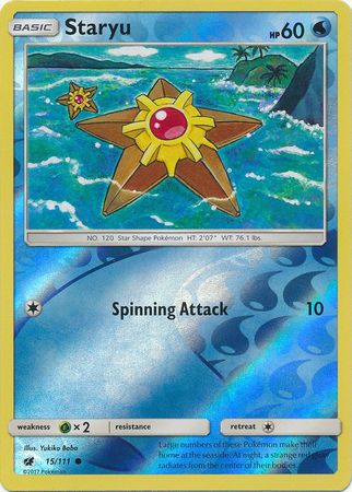 Staryu 15/111 Common Reverse Holo Foil - Pokemon Card - SM - Crimson Invasion