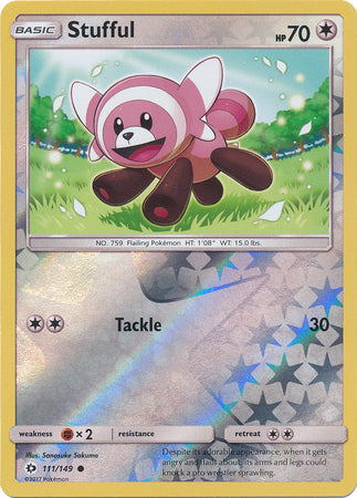 Stufful 111/149 Common Reverse Holo Foil - Pokemon Card - Base Set SM