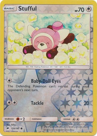 Stufful 110/147 Common Reverse Holo Foil - Pokemon Card - SM - Burning Shadows