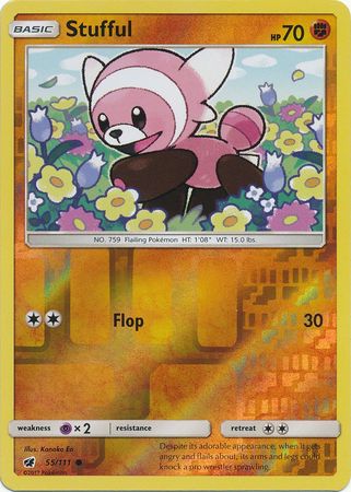 Stufful 55/111 Common Reverse Holo Foil - Pokemon Card - SM - Crimson Invasion