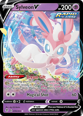 Sylveon V 074/203 Ultra Rare - Pokemon Card - SWSH - Evolving Skies