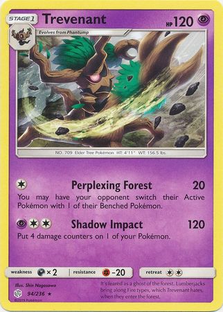 Trevenant 94/236 Rare - Pokemon Card - SM - Cosmic Eclipse