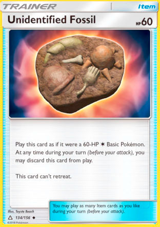 Unidentified Fossil 134/156 Uncommon Trainer - Pokemon Card - SM - Ultra Prism