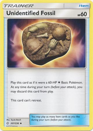 Unidentified Fossil 207/236 Uncommon - Pokemon Card - SM - Cosmic Eclipse