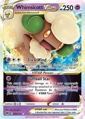 Whimsicott VSTAR 065/172 Ultra Rare - Pokemon Card - SWSH - Brilliant Stars