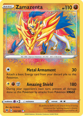 Zamazenta 102/185 Amazing Rare - Pokemon Card - SWSH - Vivid Voltage