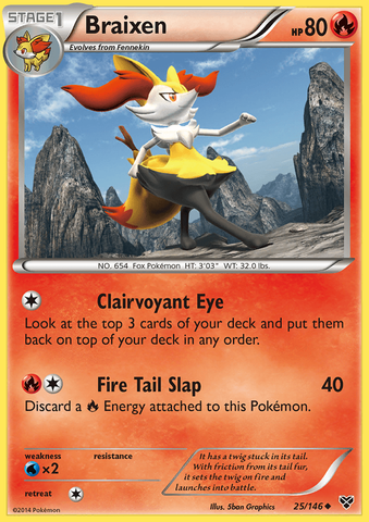 Braixen 25/146 Uncommon - Pokemon Card - XY - Base Set